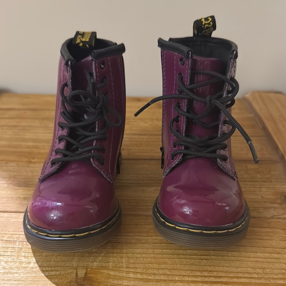 Purple Lace-Up Boots